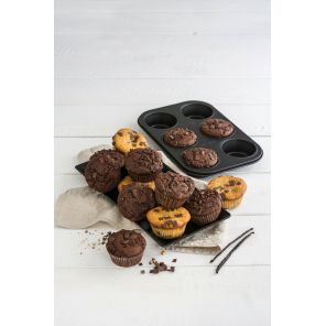 Forma do muffinek 6szt  26x18 cm Black Metallic 