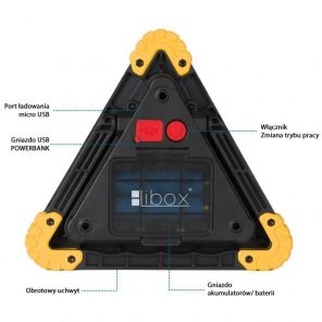 Latarka akumulatorowa warsztatowa wielofunkcyjna ostrzegawcza LB0182