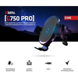 Xblitz G750 Pro - uchwyt samochodowy z funkcją ładowania indukcyjnego